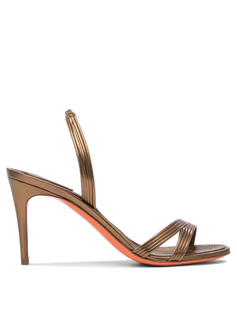 Santoni Santoni Leather Sandals Gold Women - World Class Fashion