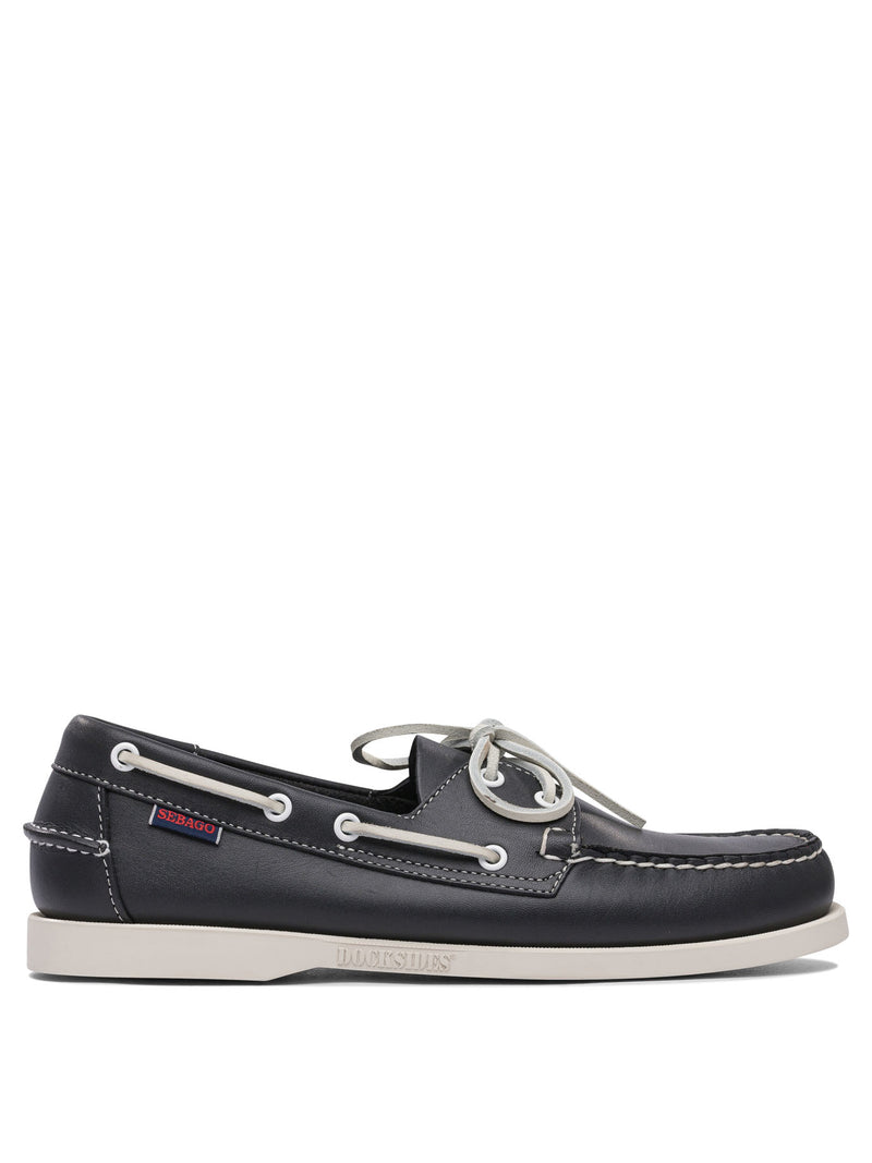 Sebago Mocasines azules de cuero para hombre Sebago - World Class Fashion