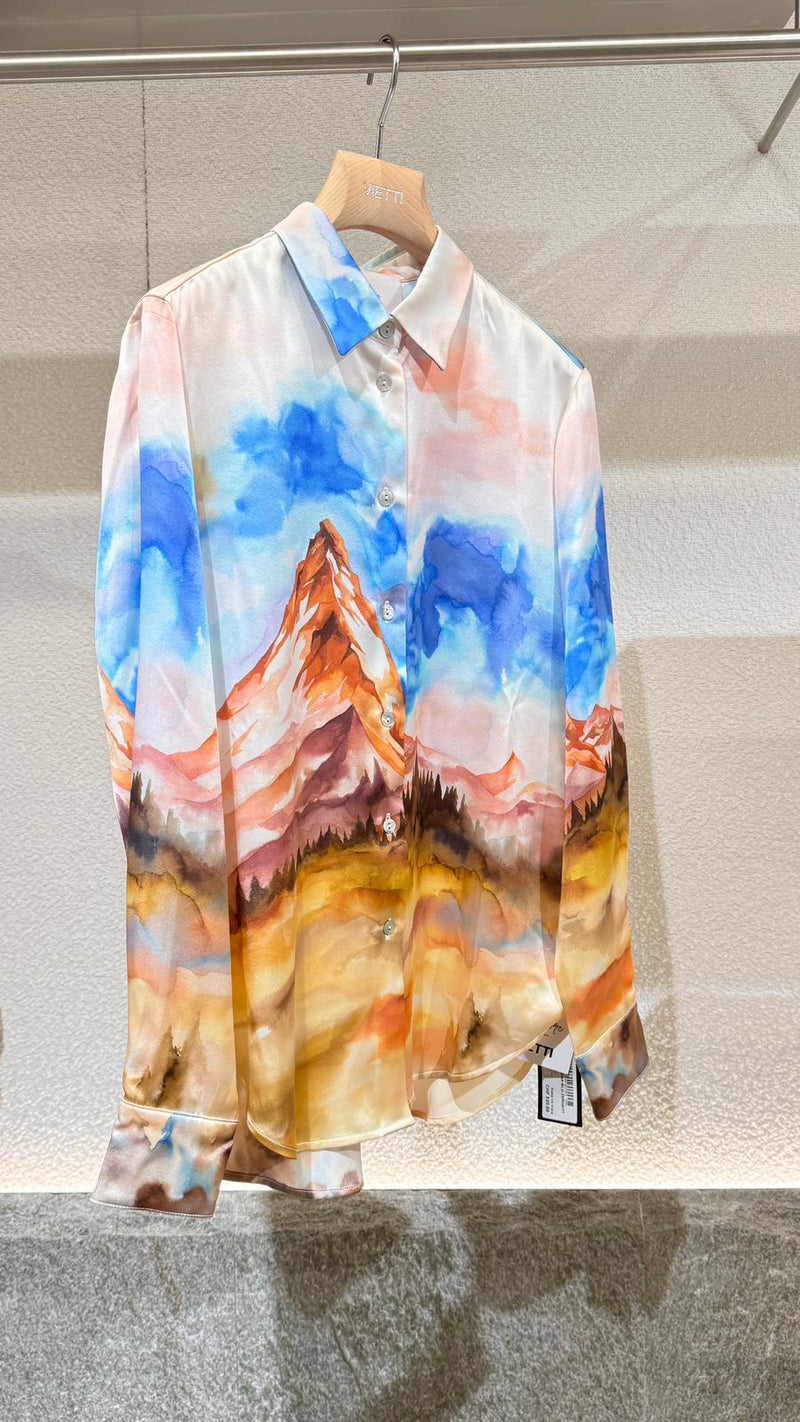 Sleep No More Sleep No More Blu Zermatt Silk Shirt Light Blue - World Class Fashion