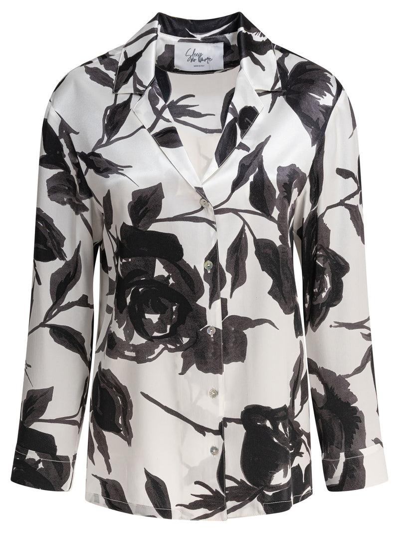 Sleep No More Sleep No More Women's White Silk Shirt - World Class Fashion