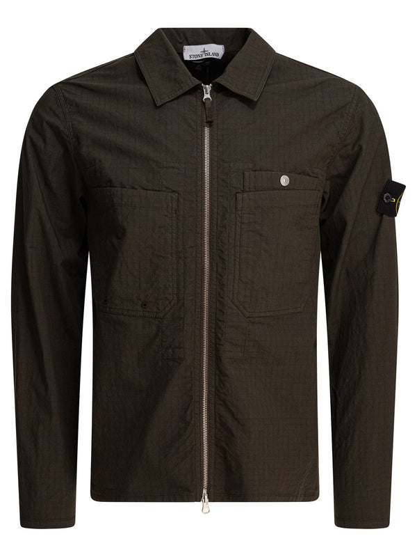 Stone Island Organic Cotton Ripstot Stretch Overshirt