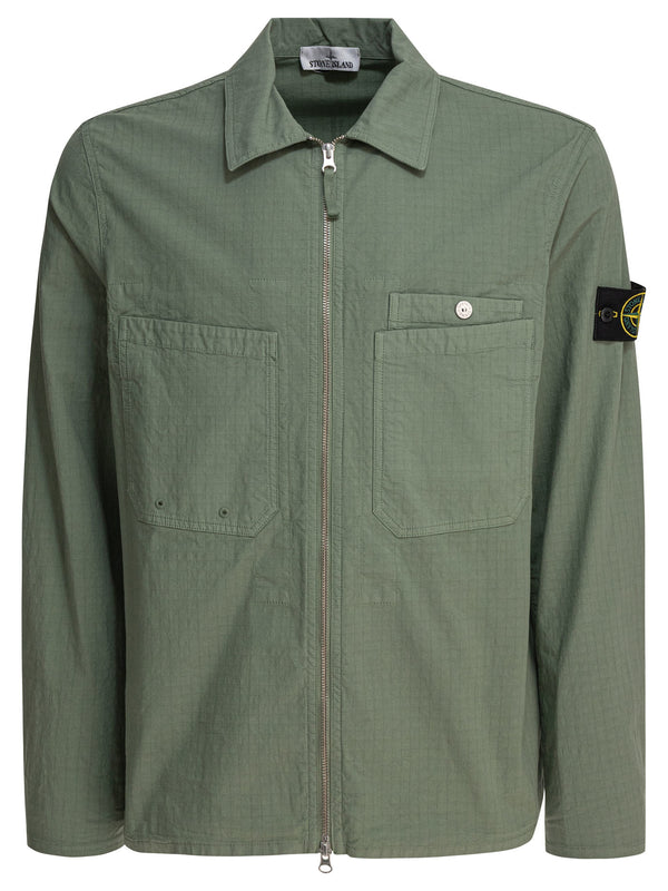 Stone Island Organic Cotton Ripstot Stretch Overshirt
