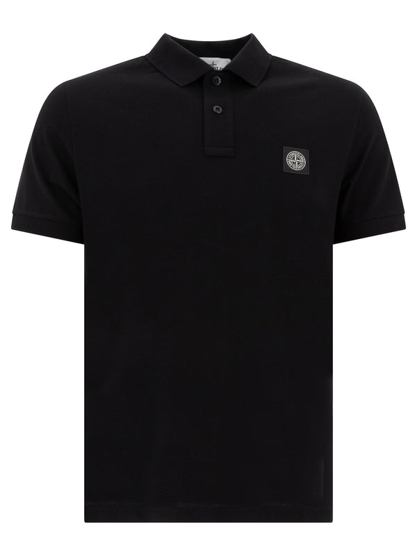 Stone Island Organic Cotton And Pique Polo Shirt