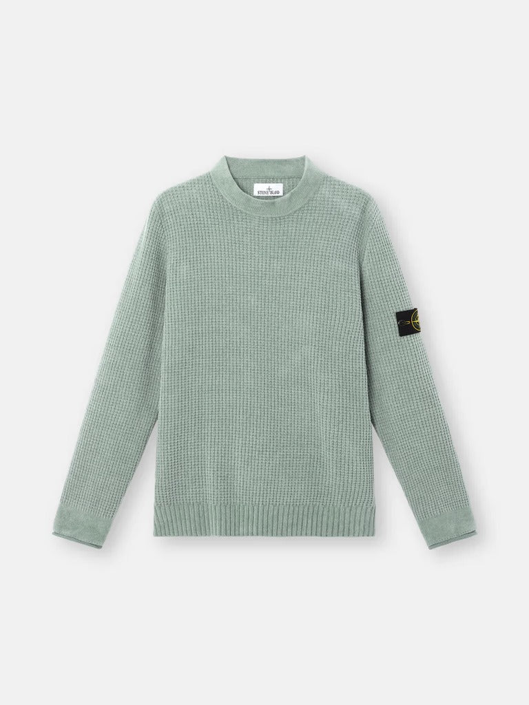 Stone Island Stone Island Green Cotton Chenille Sweater - World Class Fashion