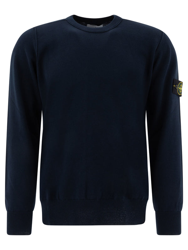 Stone Island Crewneck Sweater In Soft Cotton