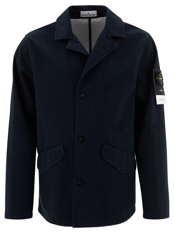 Stone Island Blazer In Raso Gommato 3l