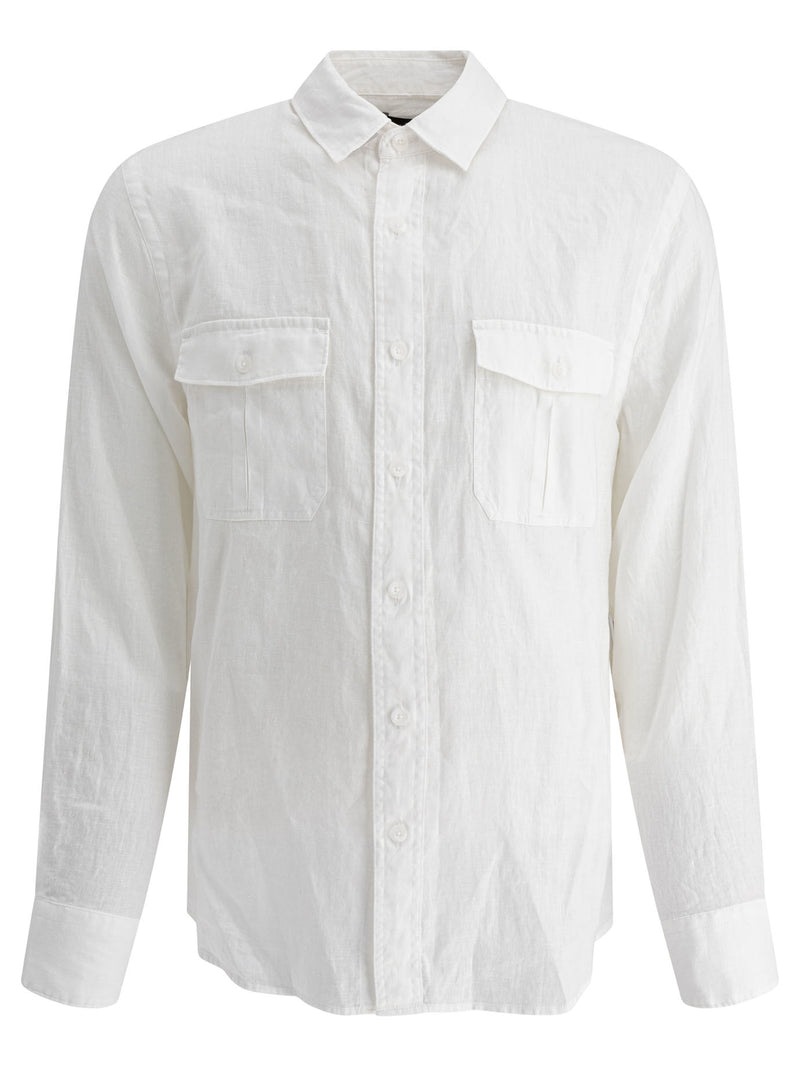 Vince Vince Linen Utility Shirt White Men - World Class Fashion