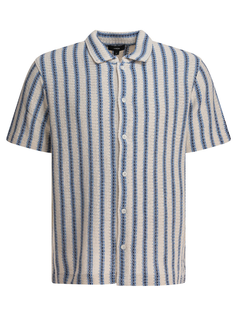 Vince Vince Striped Shirt Light Blue Men - World Class Fashion