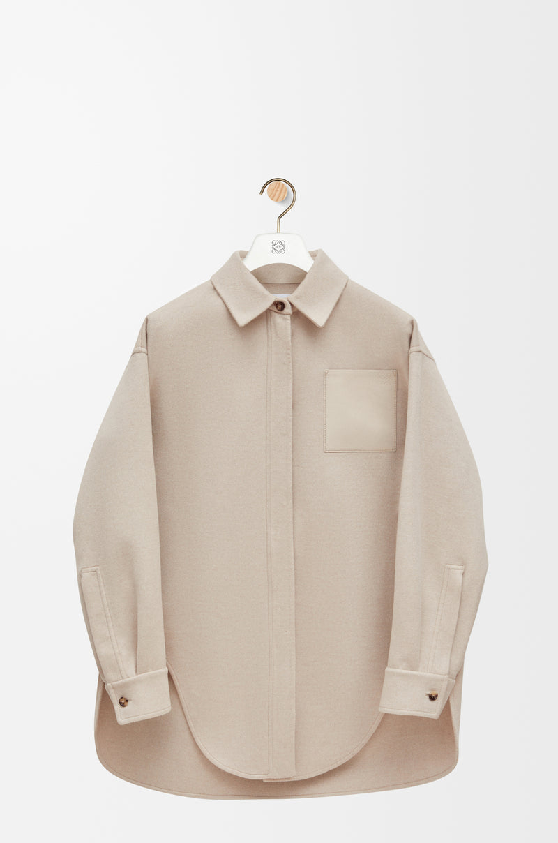 Loewe Loewe Overshirt Jacket Light Beige Melange Women - World Class Fashion