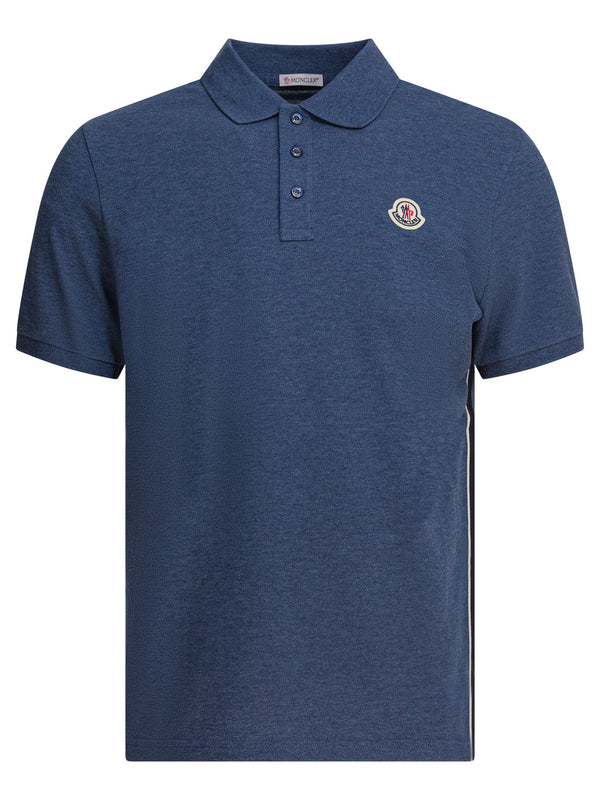 Moncler Cotton Pique Polo Shirt With Logo Patch