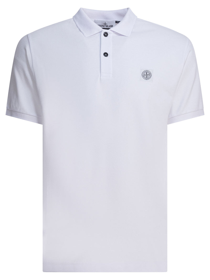 Stone Island Stone Island Organic Cotton Piqué Polo Shirt White - World Class Fashion