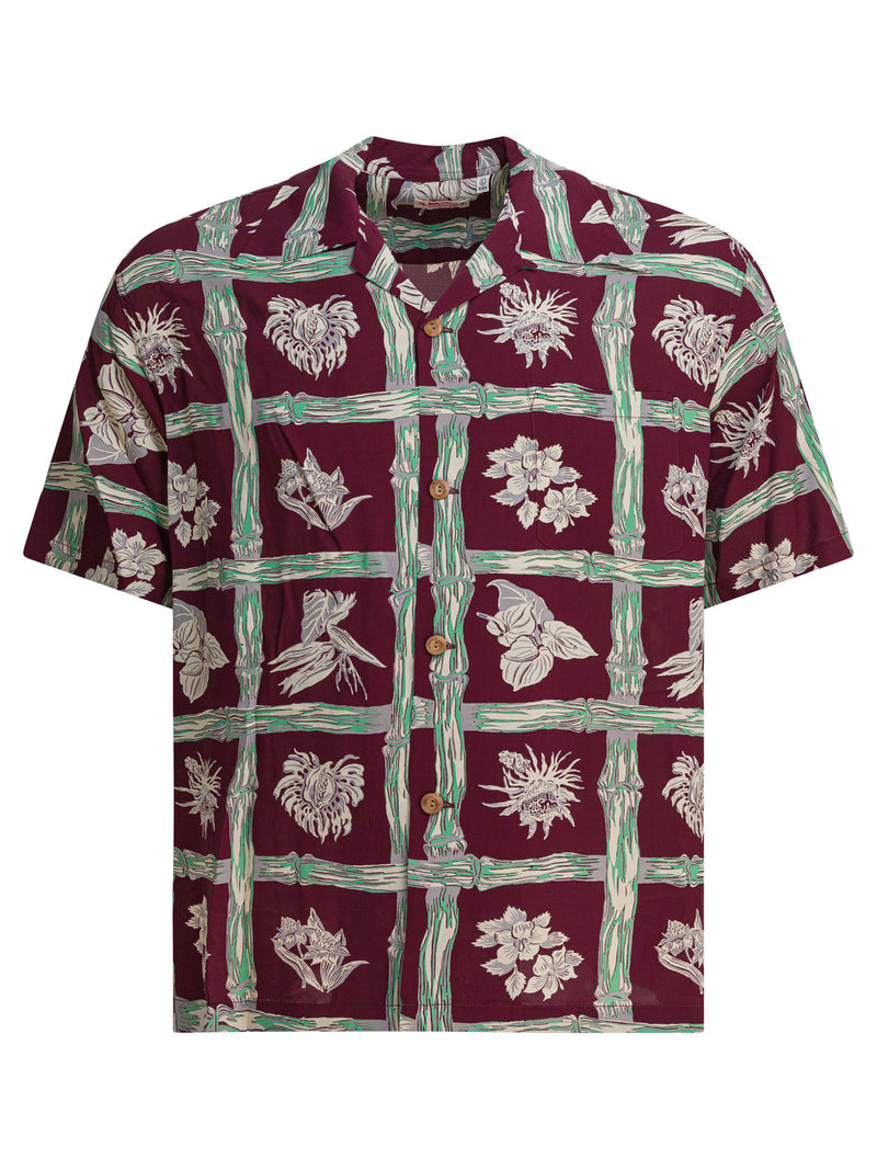 Sun Surf Sun Surf Island Plants Shirt Bordeaux Men - World Class Fashion