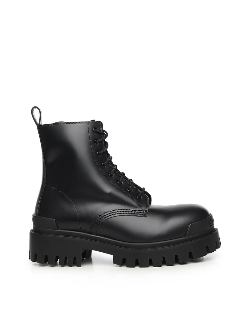 Balenciaga Balenciaga Men's Black Leather Lace-Up Shoes - World Class Fashion