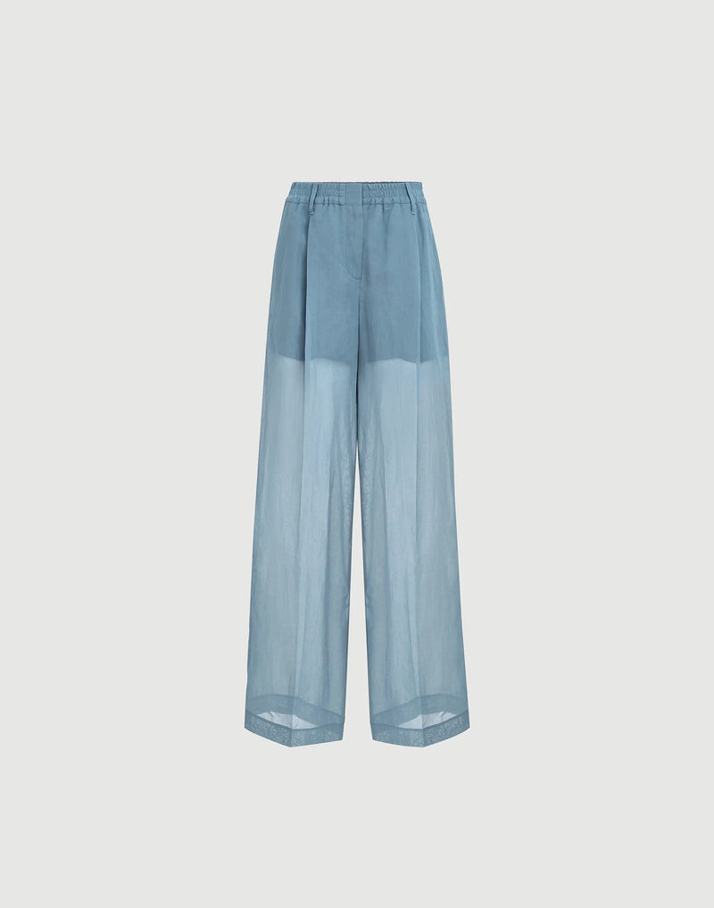 Brunello Cucinelli Pantalones Anchos Brunello Cucinelli Sartorial Track Azules - World Class Fashion