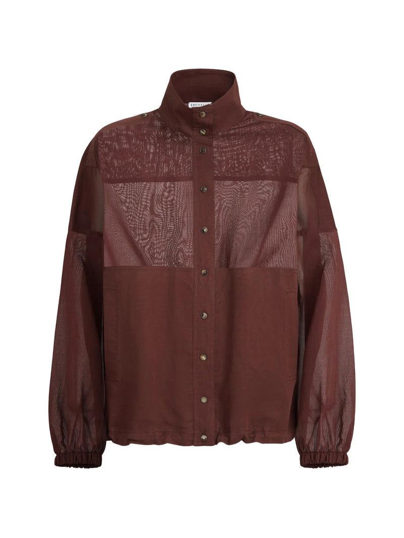Brunello Cucinelli Chaqueta Brunello Cucinelli de Algodón Ligero Burdeos para Mujer - World Class Fashion
