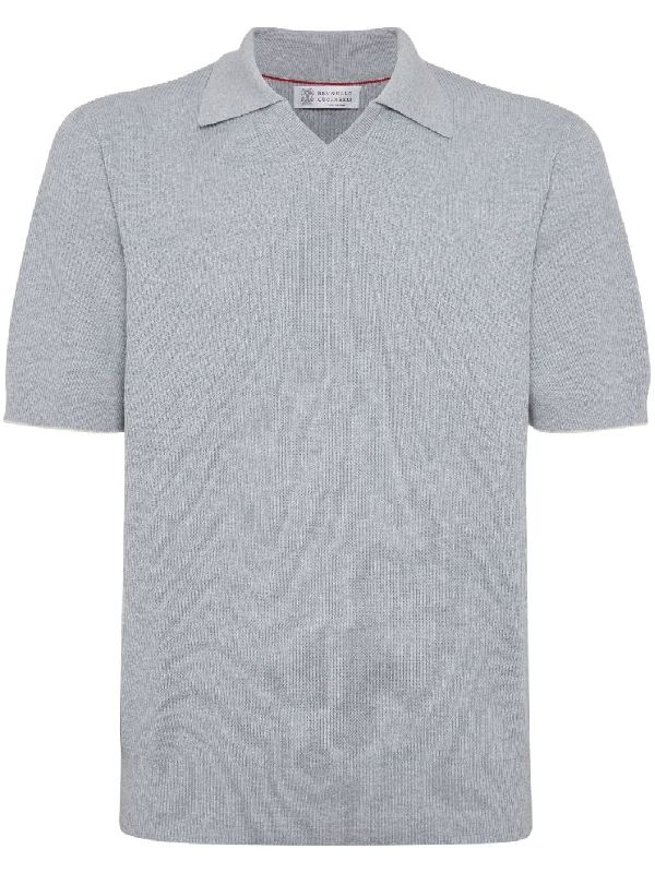Brunello Cucinelli Brunello Cucinelli Short Sleeves Polo Shirt Grey - World Class Fashion