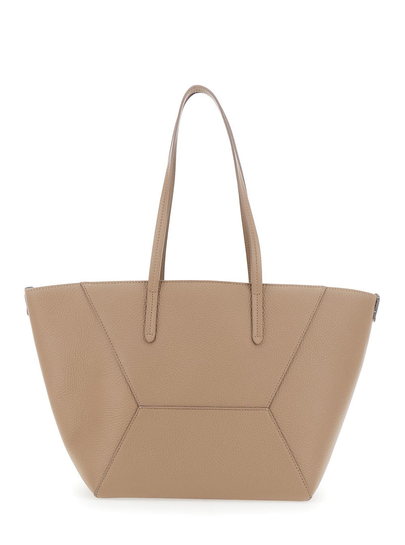 Brunello Cucinelli Bolso de hombro grande Brunello Cucinelli Duo beige - World Class Fashion