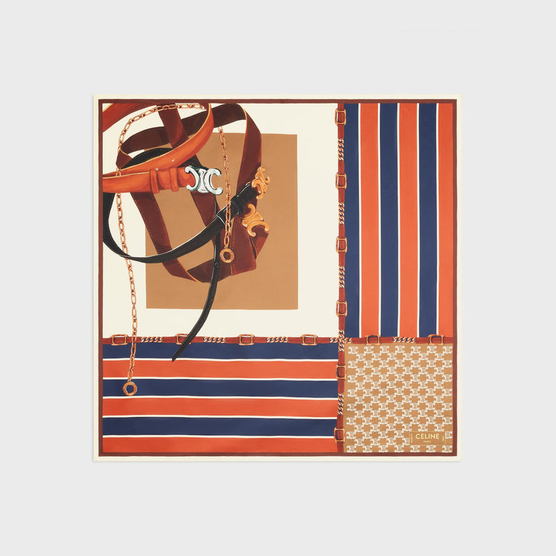 Celine Celine Silk Twill Scarf Brown Women - World Class Fashion