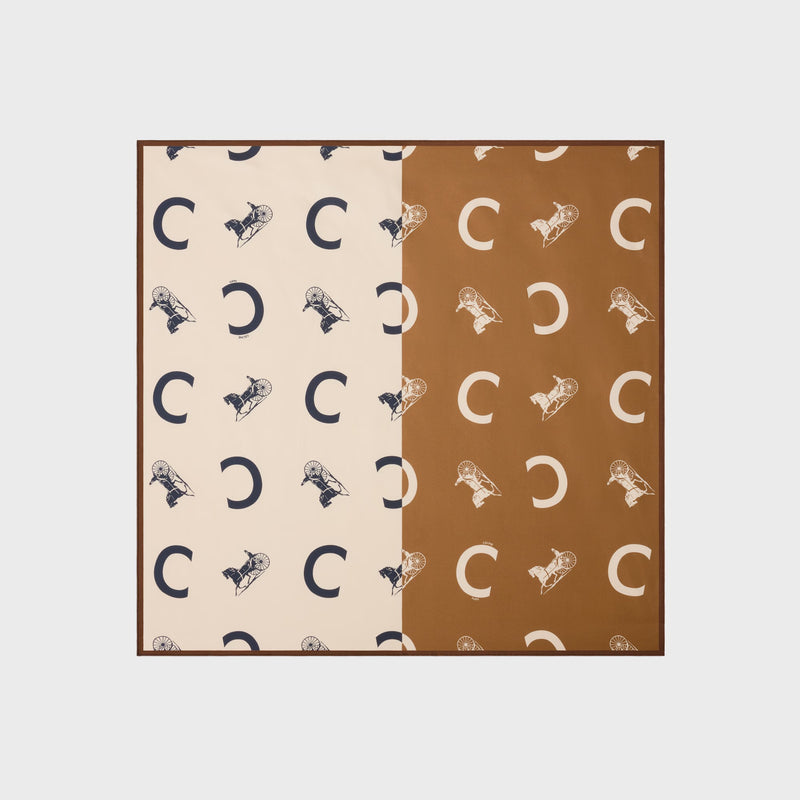 Celine Celine Silk Twill Scarf Beige Women - World Class Fashion