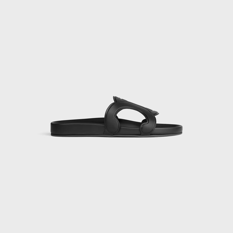 Celine Celine Triomphe Leather Sandals Black Women - World Class Fashion