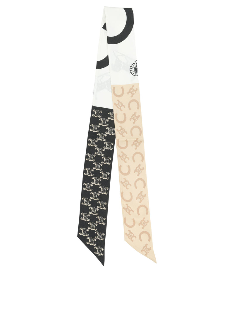 Celine Celine Silk Foulard With Triomphe White - World Class Fashion