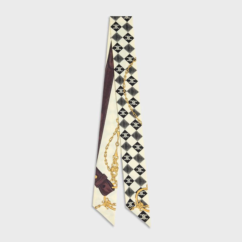 Celine Celine Silk Twill Foulard Beige Women - World Class Fashion