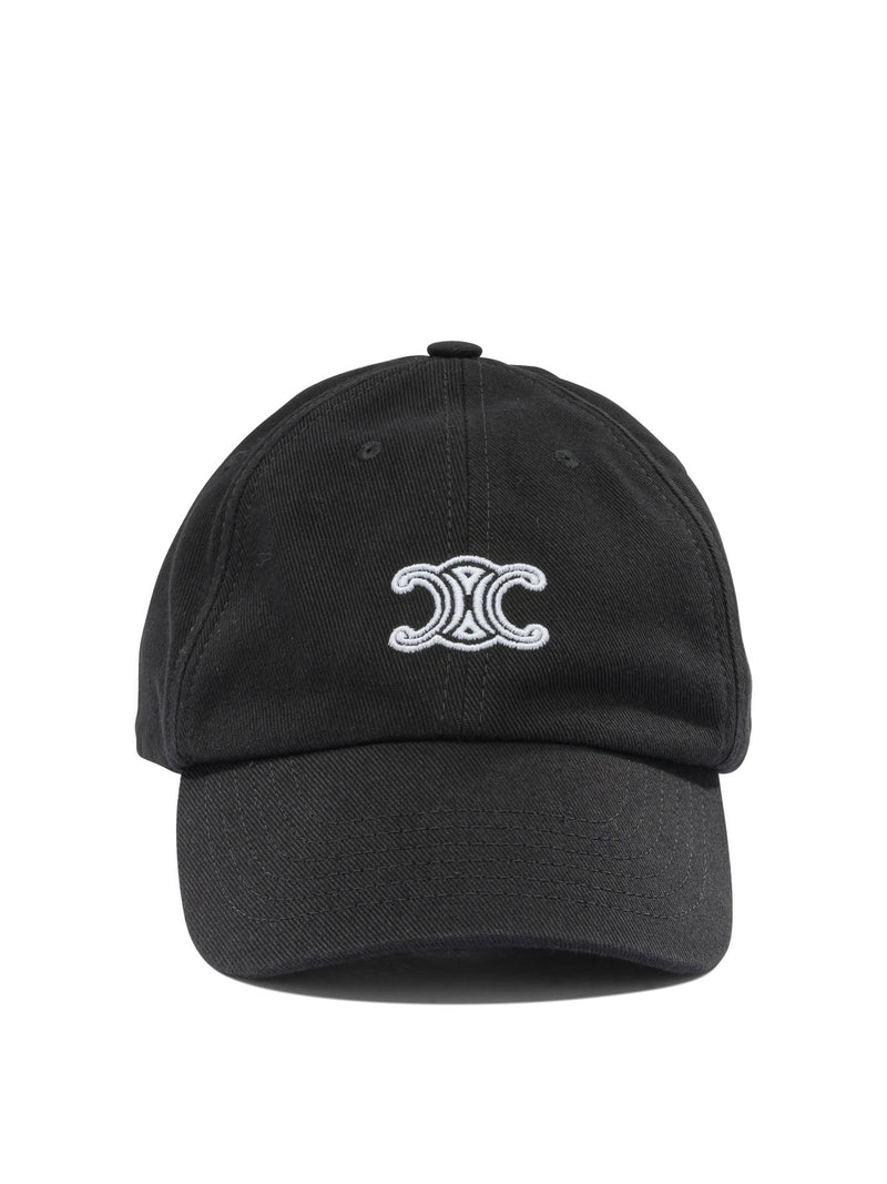 Celine Celine Baseball Cap with Triomphe Black Cotton - World Class Fashion