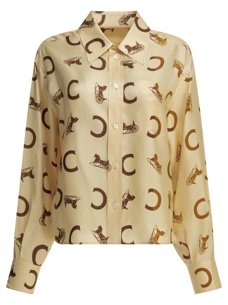 Celine Celine Silk Shirt Beige Women - World Class Fashion