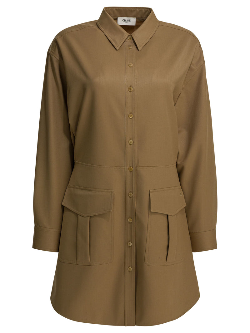 Celine Celine Virgin Wool Dress Beige Women - World Class Fashion