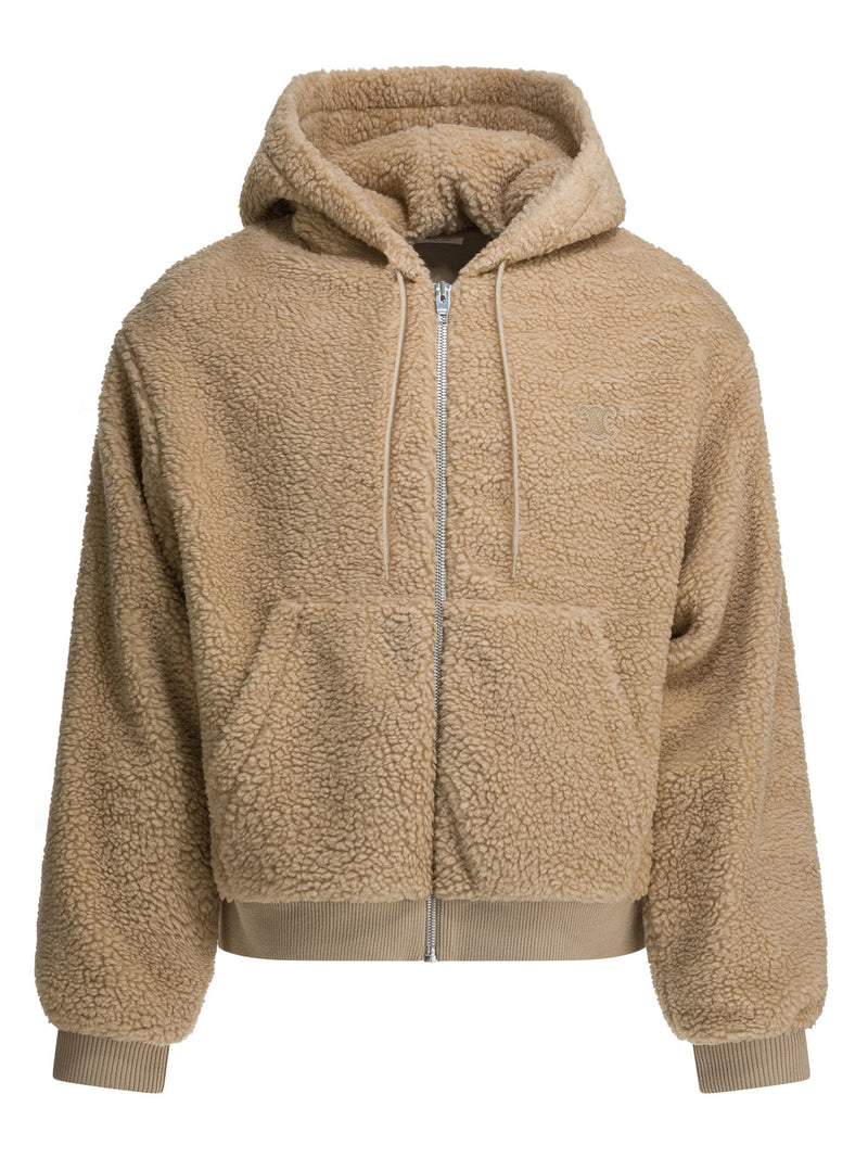 Celine Celine Hooded Jacket in Polar Fleece Beige Men - World Class Fashion