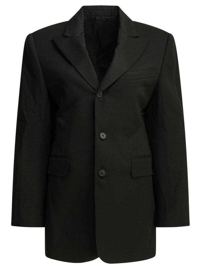 Celine Blazer de lana negro Celine de botonadura sencilla - World Class Fashion