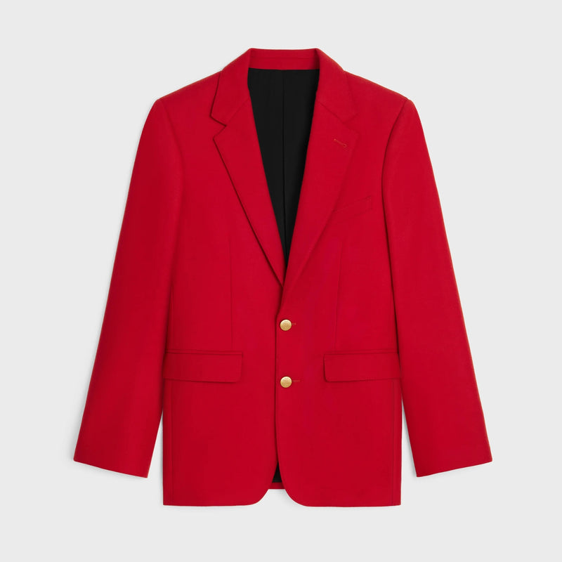 Celine Celine Virgin Wool Blazer Jacket Red - World Class Fashion