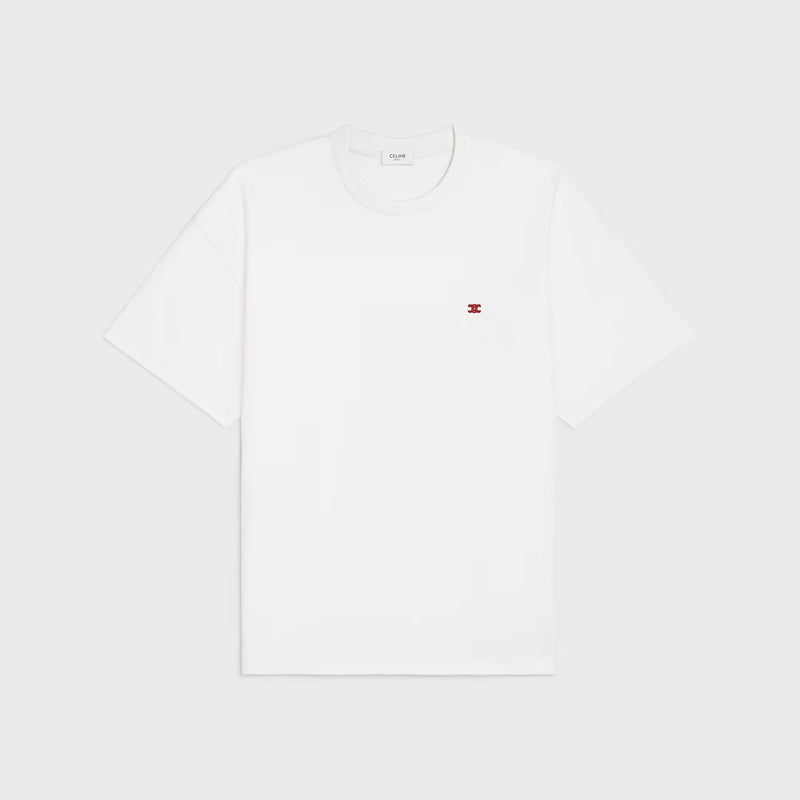 Celine Celine Triomphe Relaxed Fit T-Shirt White Men - World Class Fashion