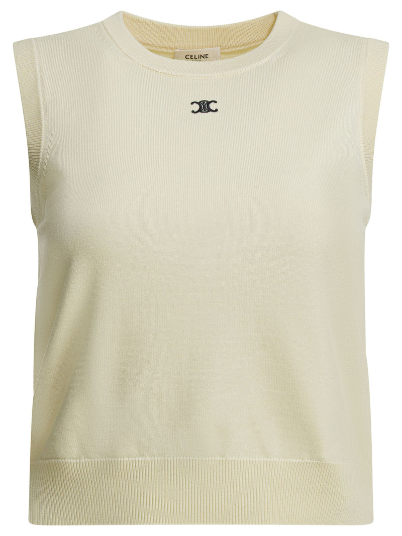 Celine Celine Triomphe Wool Vest White Women - World Class Fashion