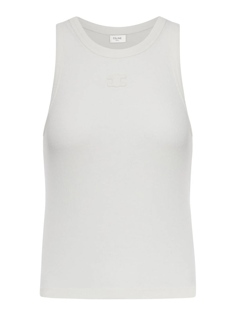 Celine Celine Silk Cotton Tank Top White Women - World Class Fashion