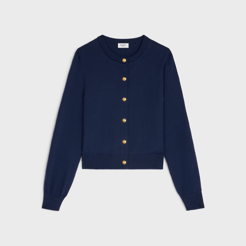 Celine Celine Wool Cardigan Blue Women - World Class Fashion