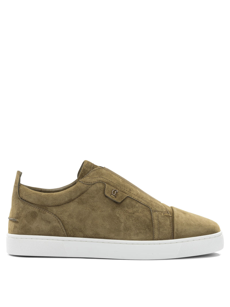 Christian Louboutin Zapatillas Christian Louboutin sin cordones de ante color beige - World Class Fashion