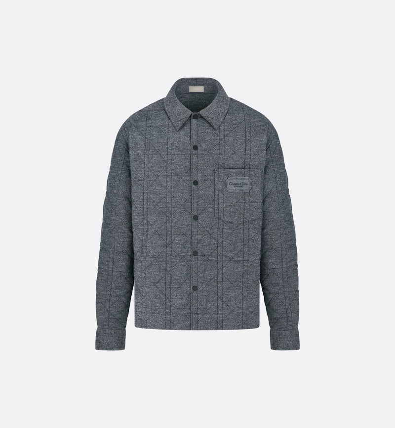 Dior Dior Cannage Overshirt Jacket Grey Men - World Class Fashion