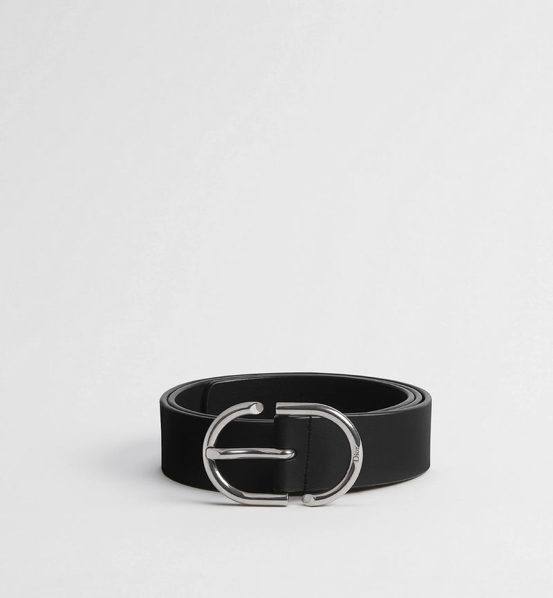 Dior Cinturón Dior CD de cuero negro para hombre - World Class Fashion