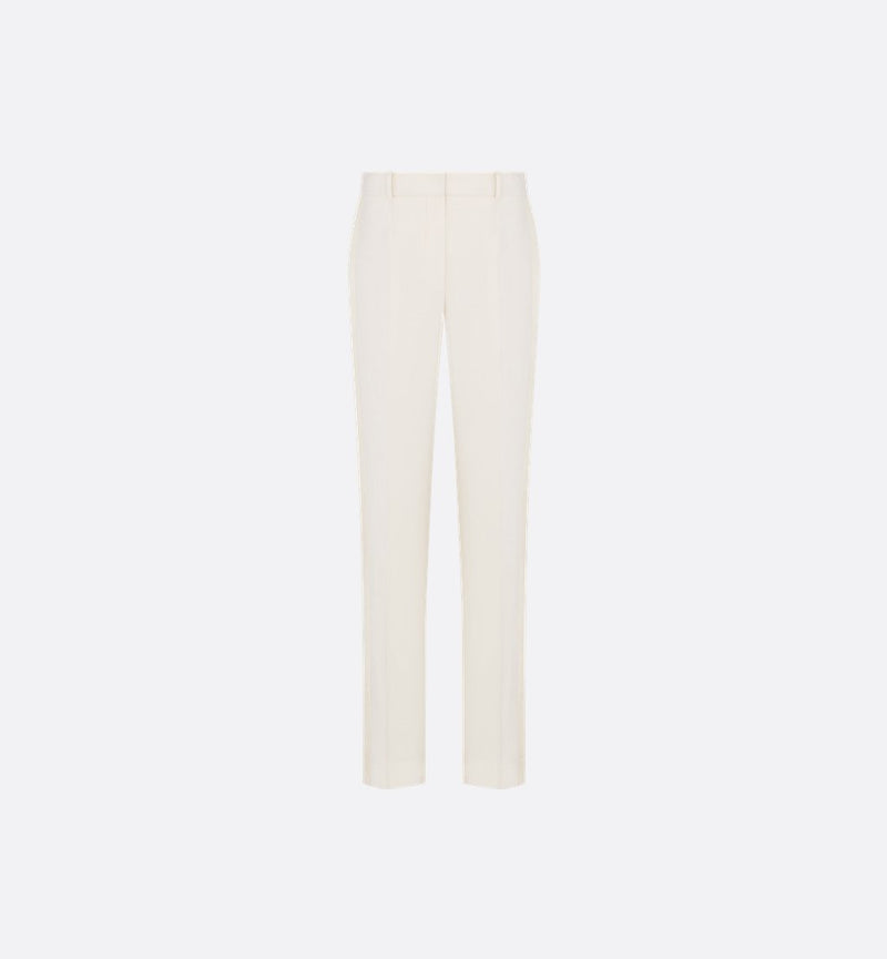 Dior Dior Slim Fit Wool Silk Pants White Women - World Class Fashion