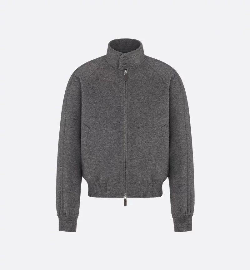 Dior Dior Harrington Dior Icons Jacket Grey Wool Cashmere - World Class Fashion