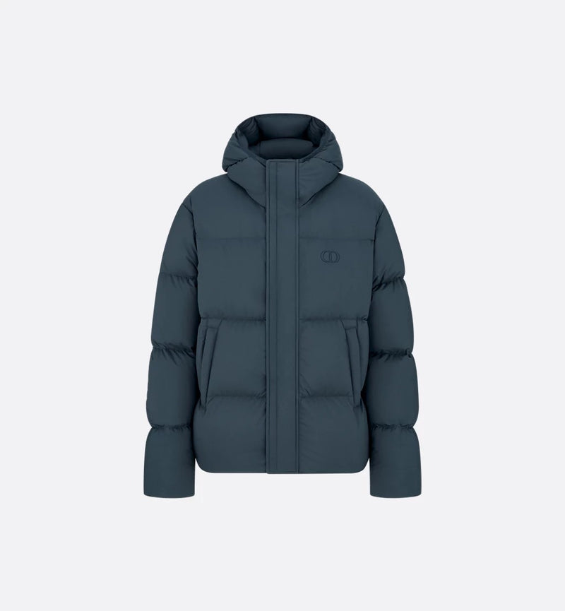 Dior Dior Cd Icon Quilted Hooded Down Jacket Blue - World Class Fashion