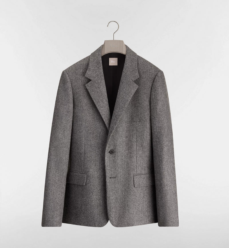 Dior Dior Virgin Wool Mono Breasted Blazer Grey - World Class Fashion