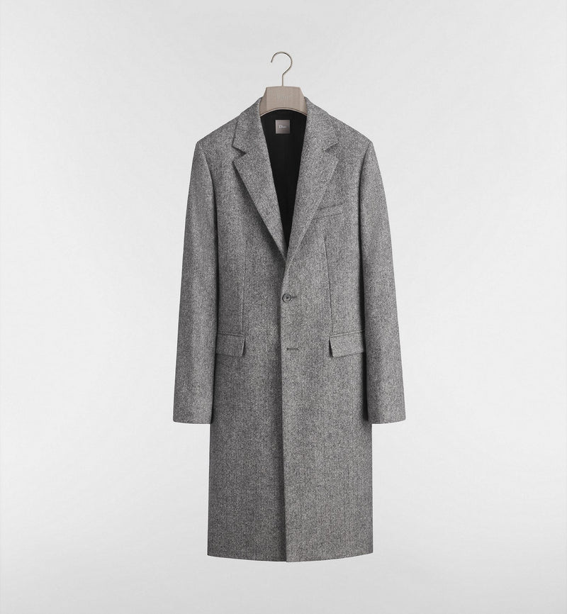 Dior Dior Virgin Wool Long Coat Grey Men - World Class Fashion