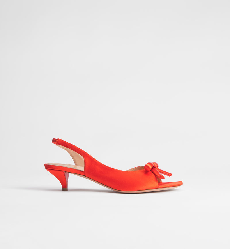 Dior Dior Bow 40Mm Slingback Sandals Red - World Class Fashion