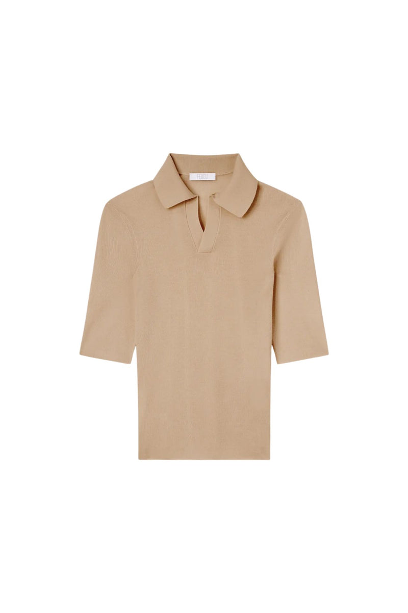 Fedeli Fedeli Cashmere Silk Polo Shirt Beige Women - World Class Fashion