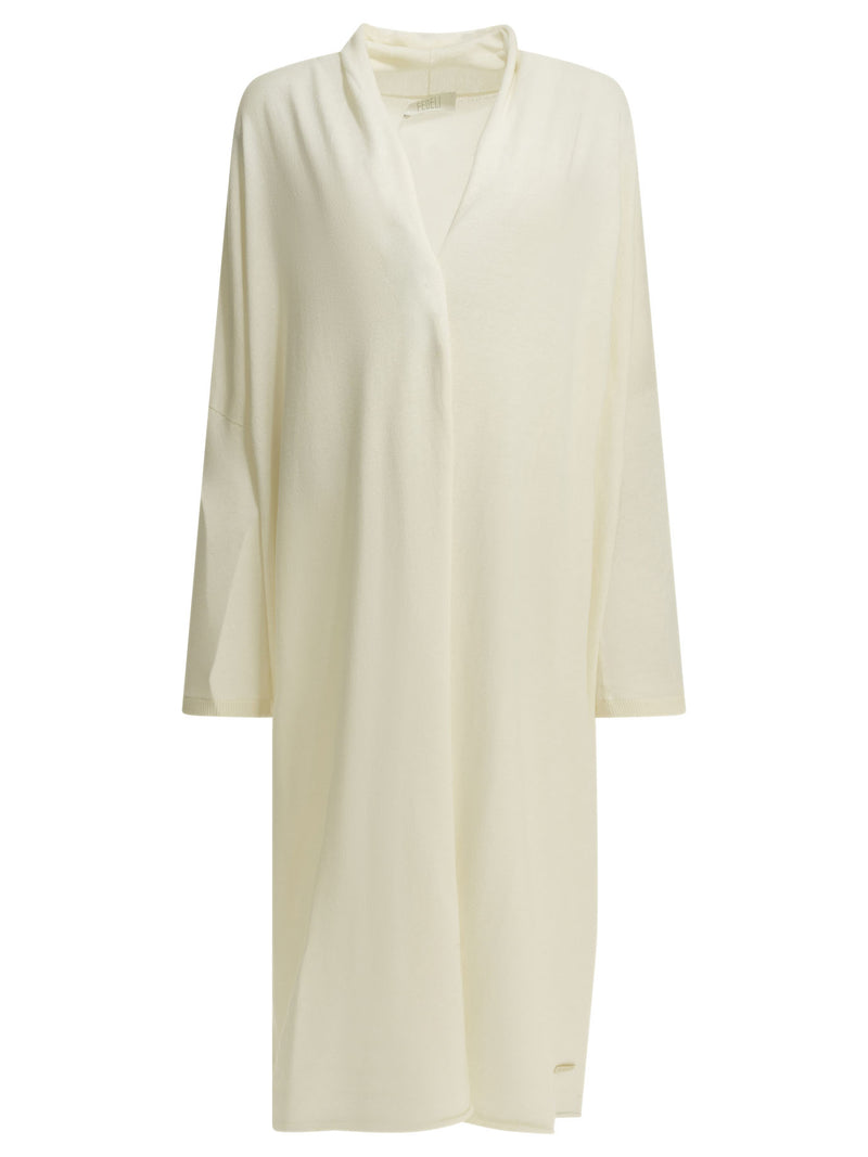 Fedeli Fedeli Cotton and Cashmere Long Cardigan White - World Class Fashion