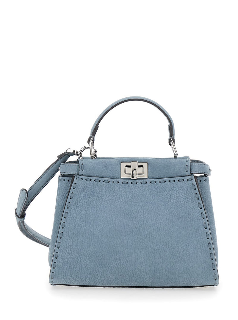 Fendi Bolso cruzado Fendi Peekaboo azul claro - World Class Fashion