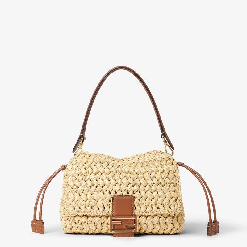 Fendi Fendi Mamma Baguette Small Shoulder Bag Beige - World Class Fashion