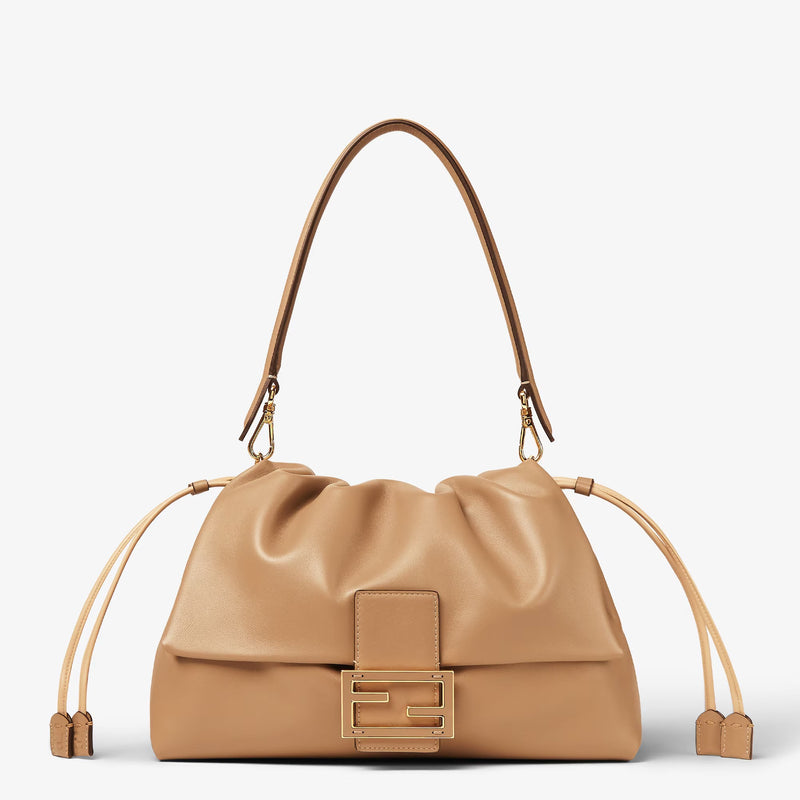 Fendi Fendi Mamma Baguette Medium Shoulder Bag Beige - World Class Fashion
